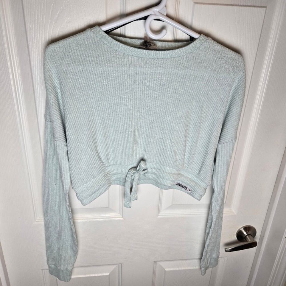 WOMEN'S GYMSHARK SX SM RIBBED CROPPED LONG SLEEVE MINT COLOR GORPCORE ATHLEISURE